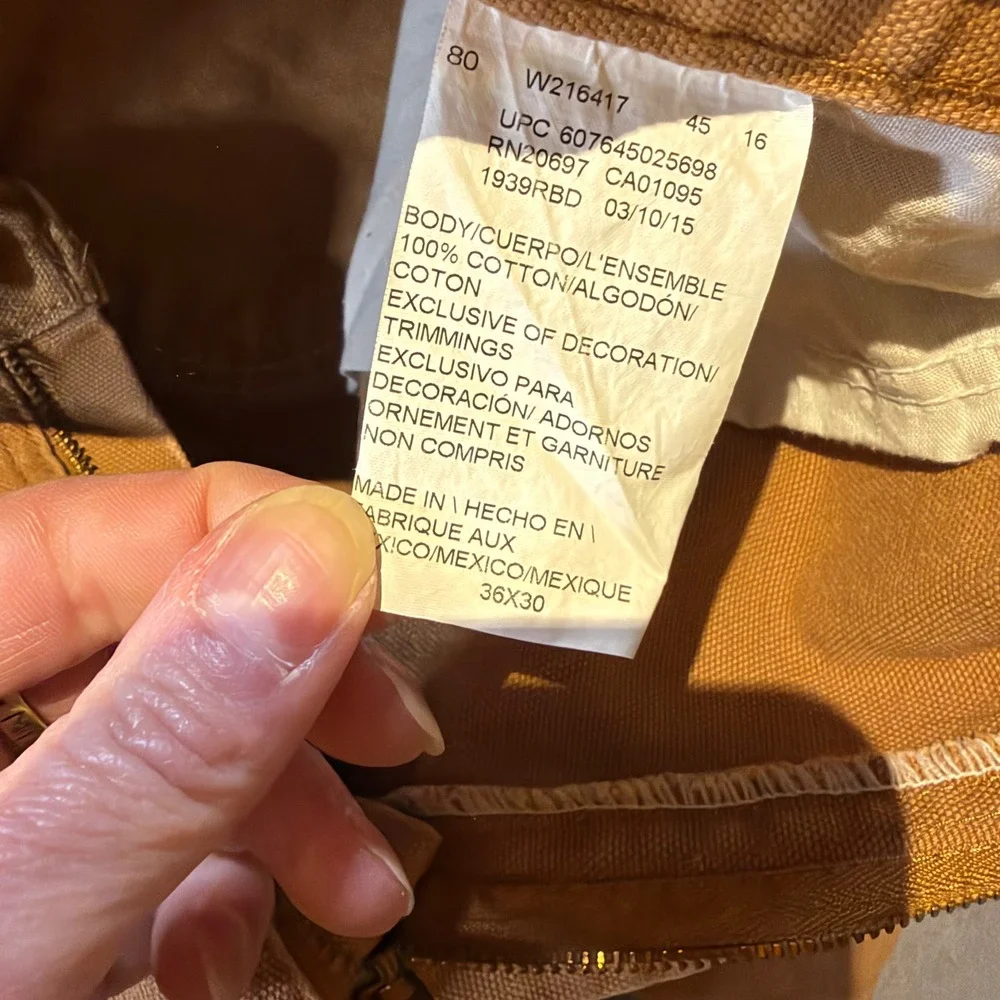 Dickies Mens Duck Canvas Carpenter Pants Brown Utility Workwear 1939RBD 36x30